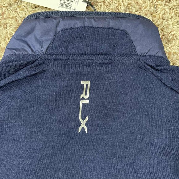 RLX Ralph Lauren Golf Men’s Cool Wool Paneled Stretch Terry Jacket Navy, Size M - Picture 12 of 14